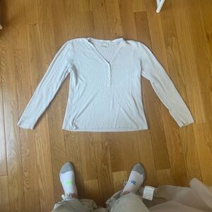 Barefoot Dreams CozyChic Ribbed Top in Cream